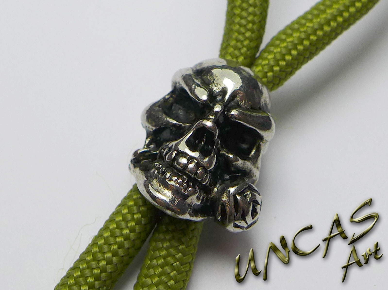 Skull mit Rose Metall Totenkopf Perle Beads für Paracord Lanyard Keychains 