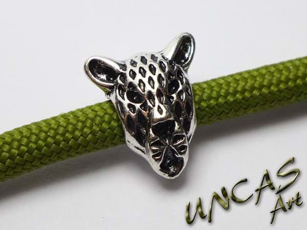 Bild von Leopard Jaguar Kopf Metall * Beads für Paracord 