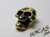 Bild von Skull Totenkopf Metall Beads 6mm Loch senkrecht für Paracord - Farbe gold