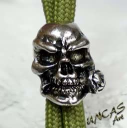 Bild von Skull mit Rose Metall Totenkopf * Beads für Paracord 