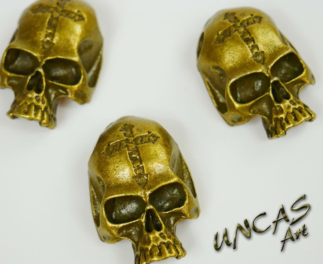 Kuscheltiere.biz . one Eye Skull Bronze Metall Totenkopf Pirat * Beads für  Paracord